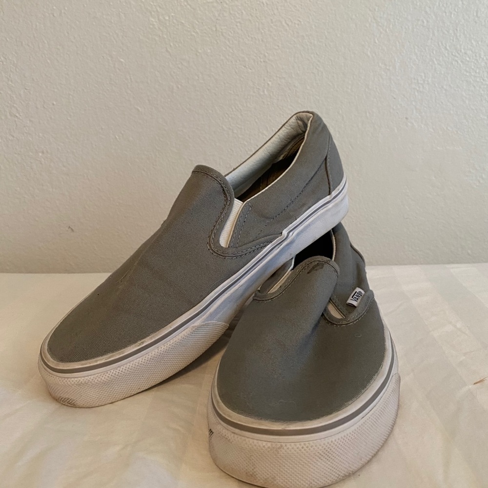 Vans grey slip ons
